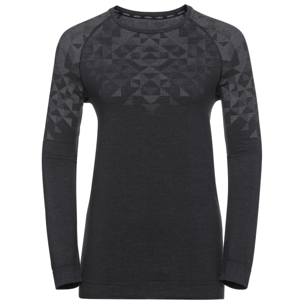 T-shirt thermique ODLO BL TOP CREW NECK L/S KINSHIP PW 200 W BLACK MELANGE