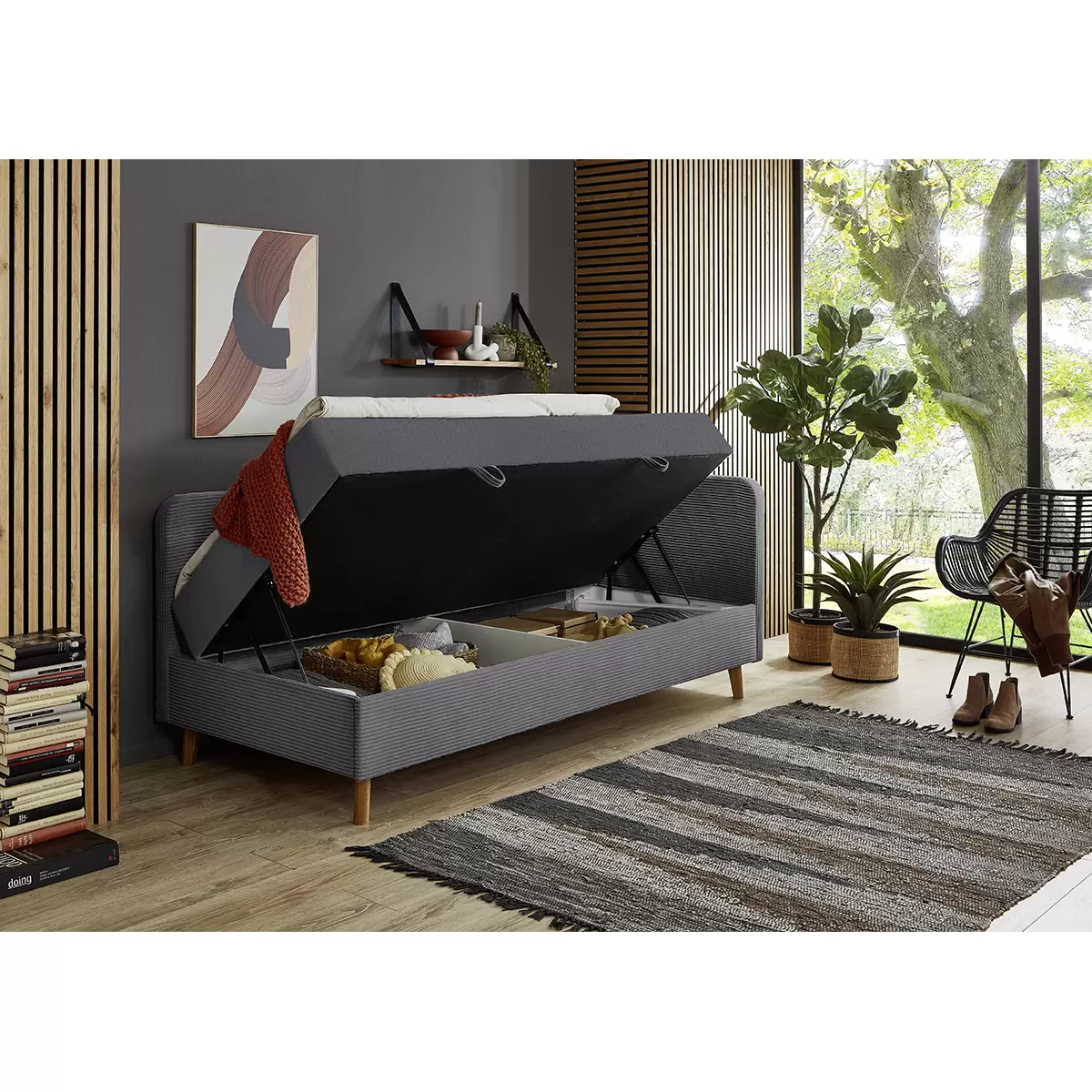 Polsterliege Cabana 90x200 Dunkelgrau