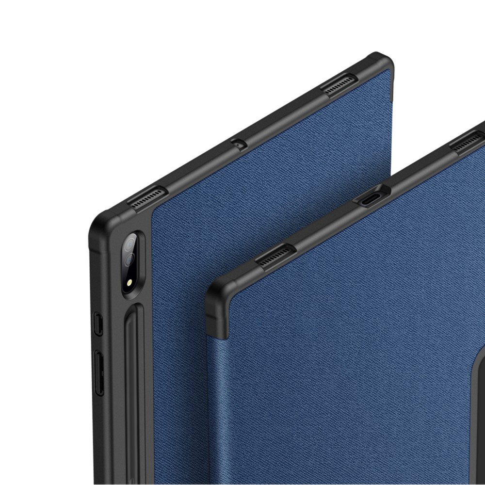 Samsung Galaxy Tab S8 Ultra Tasche Smart Cover Hülle Stoff Design mit S-Pen Halterung - Dunkelblau