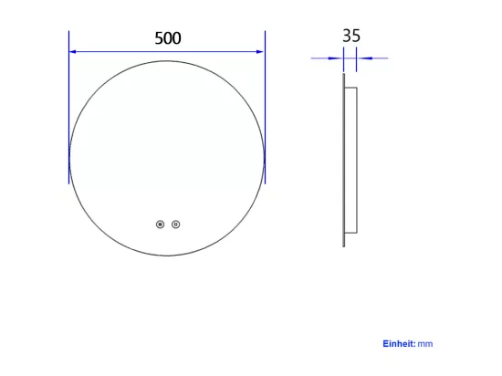 EMKE Miroir lumineux salle de bain rond diamètre 50cm, Miroir LED rétro-éclairage, Interrupteur Tactile, Anti-buée, Lumière Blanche Froide Réglable