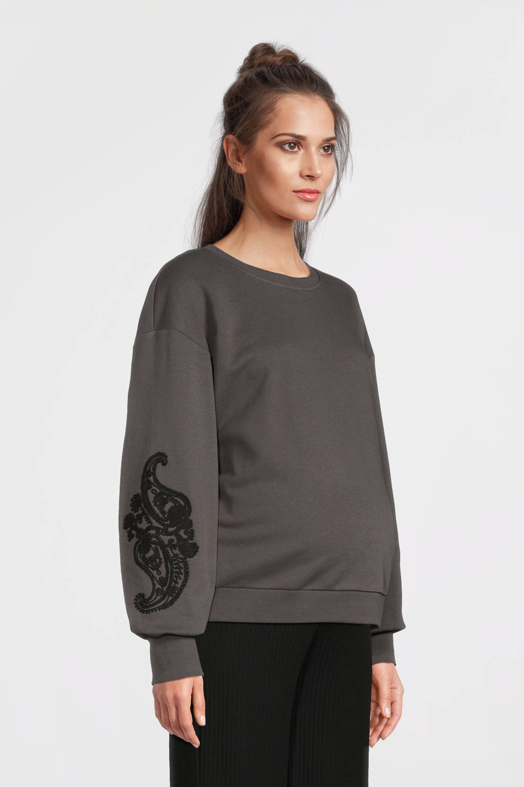 ONLY MATERNITY zwangerschapssweater grijs