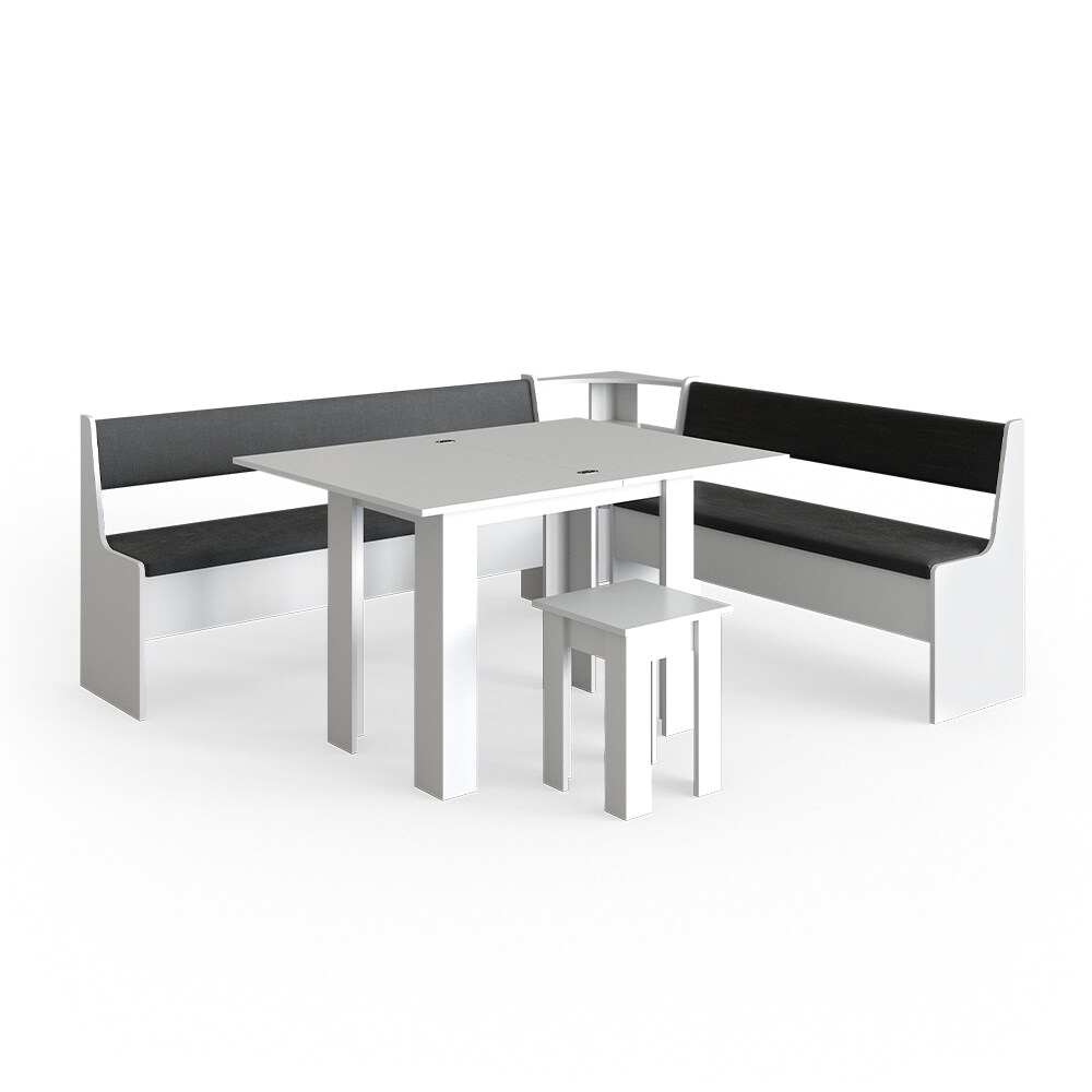Vicco Eckbankgruppe Roman Weiß 210x180cm Esszimmergruppe Eckbank Sitzgruppe