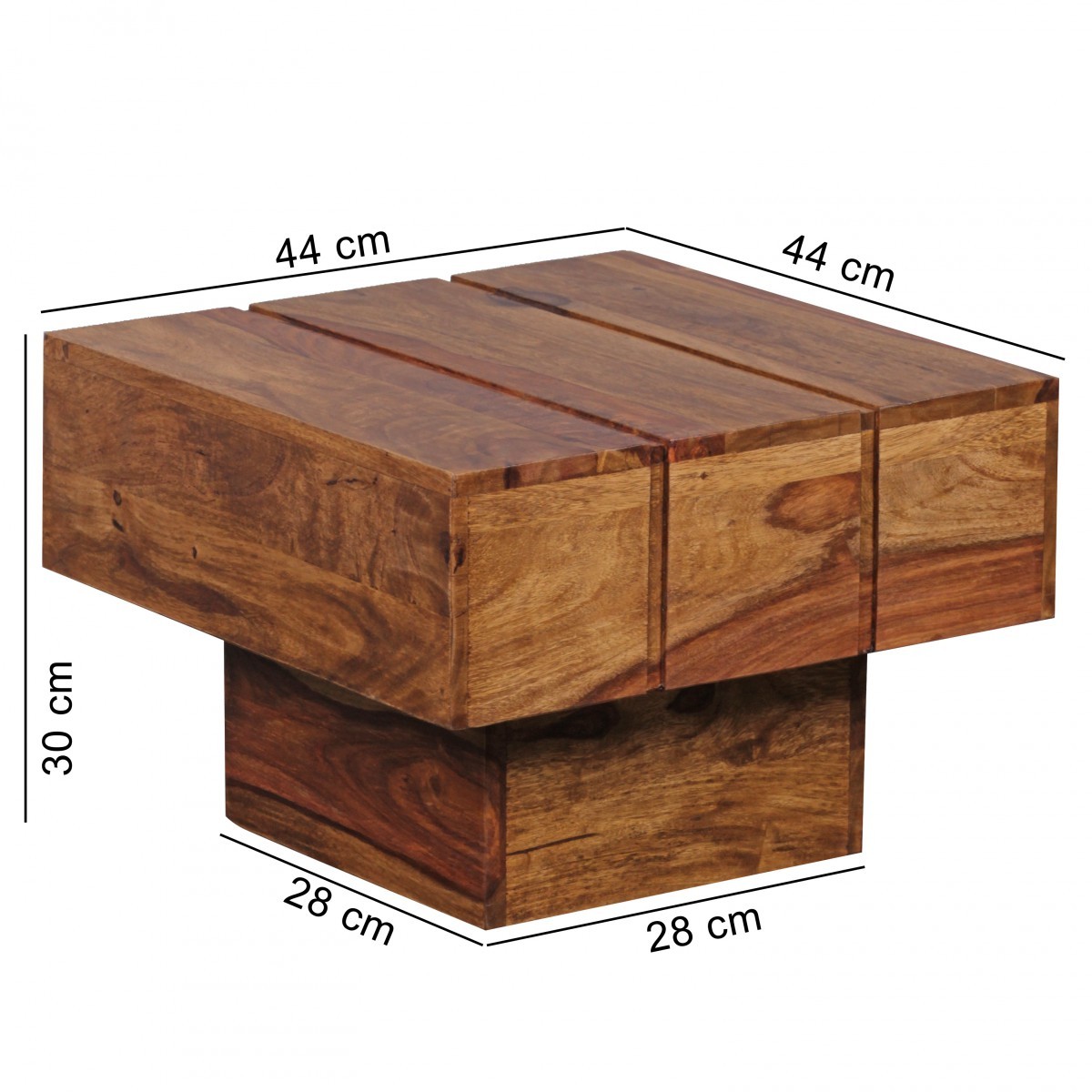 Beistelltisch - braun gebeizt - Sheesham massiv - 45 cm breit