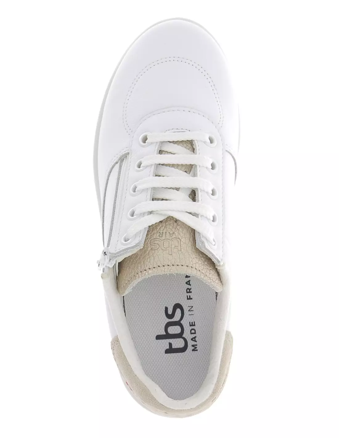 TBS BRAZIP - Baskets BLANC+BEIGE