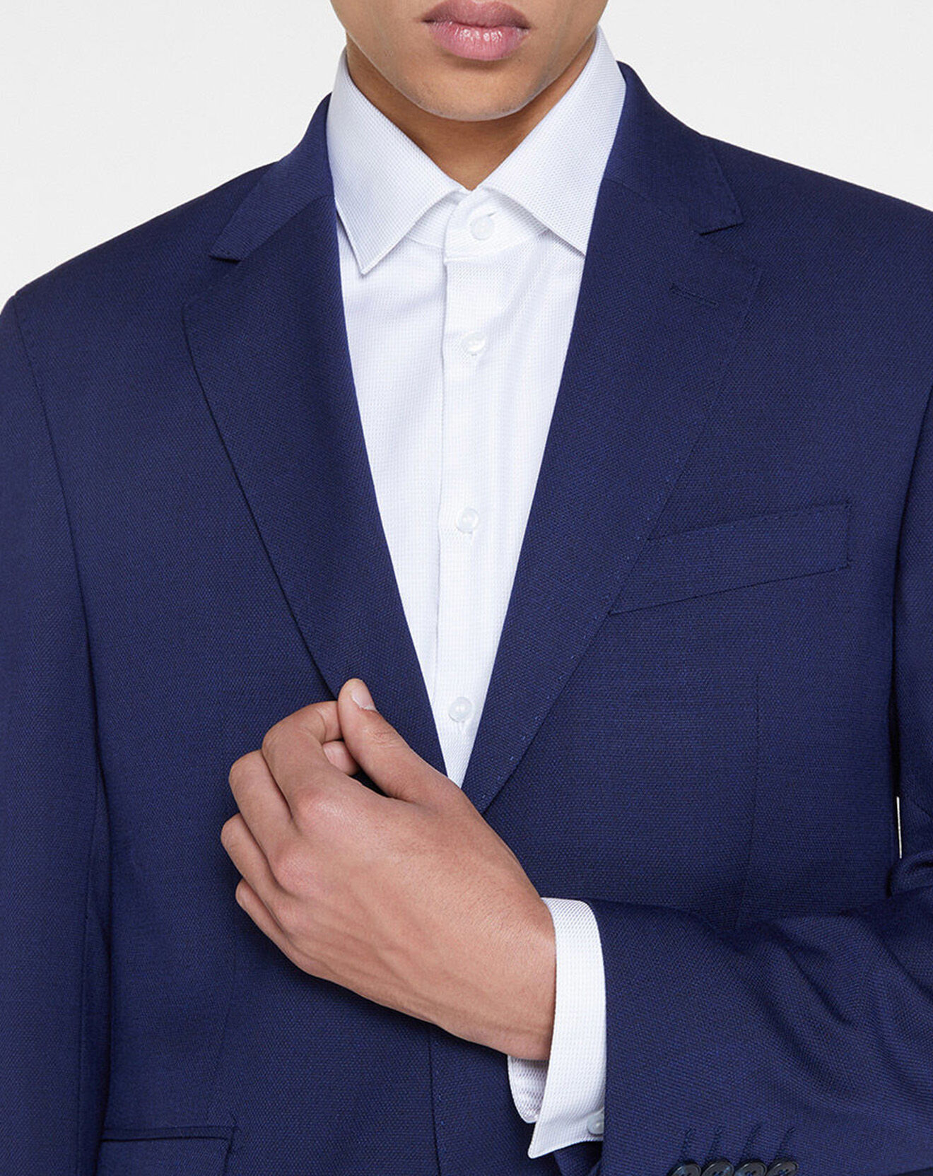 Hackett London Veste de Costume en Laine mélangée bleue
