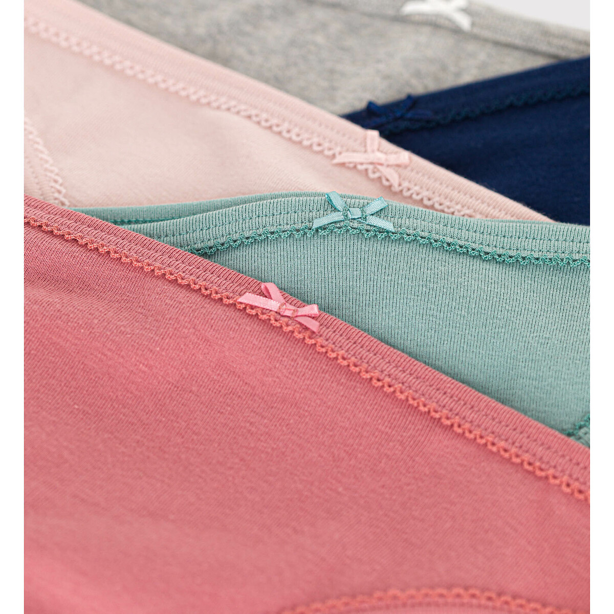 PETIT BATEAU<br>Conjunto de 5 cuecas de algodão
