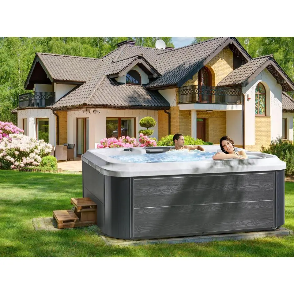ARCELIA - Whirlpool buitenbad - Wit - 215 x 180 cm - Acryl
