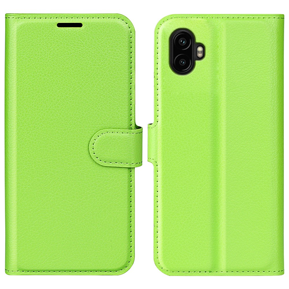 Samsung Galaxy XCover7 Pro Leder Tasche Flip Cover Litchi Look - Grün