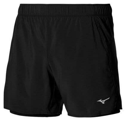 Short 2-en-1 Mizuno Core 5.5in Noir Homme