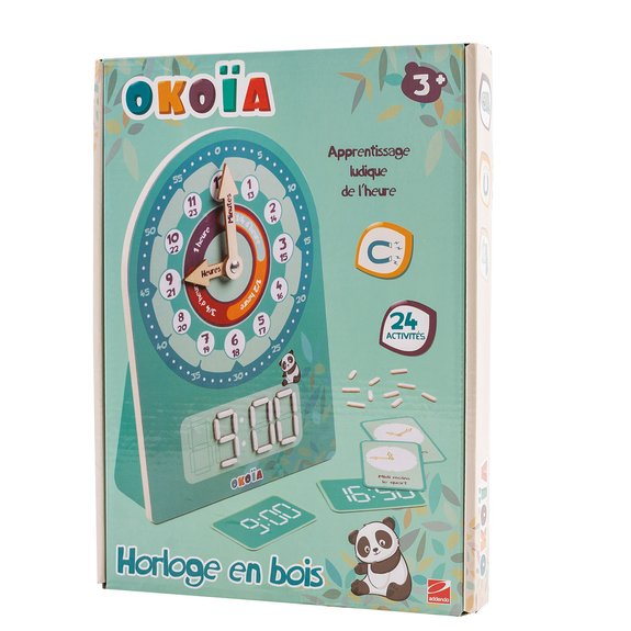 Horloge éducative en bois