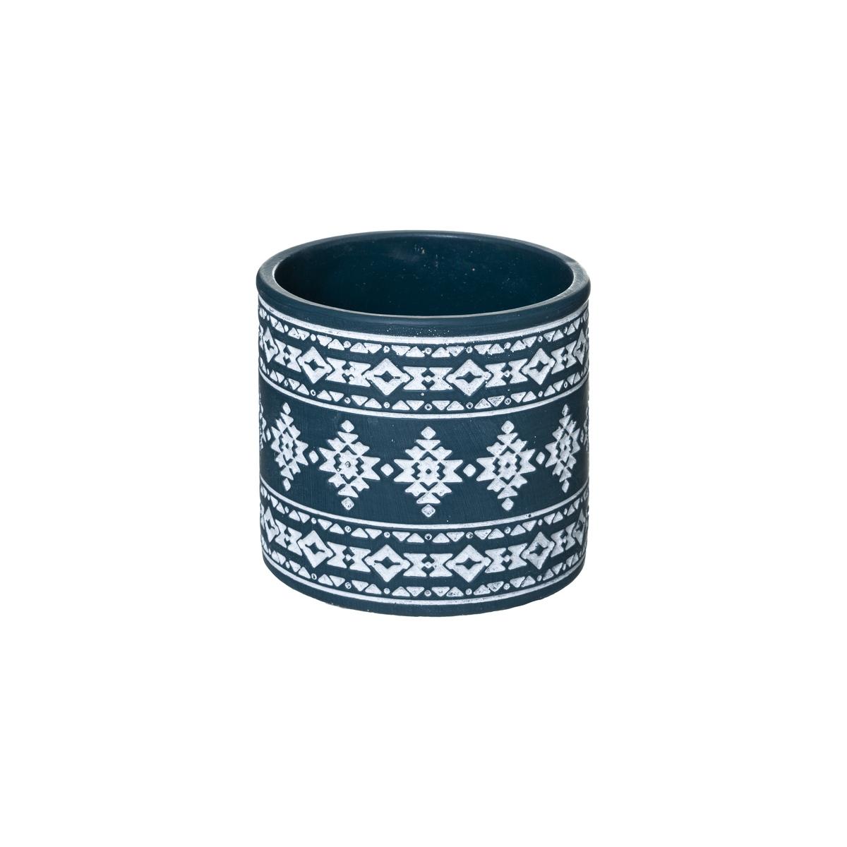 POT CIMENT HACIENDA TERRACOTTA OU BLEU D14X13CM