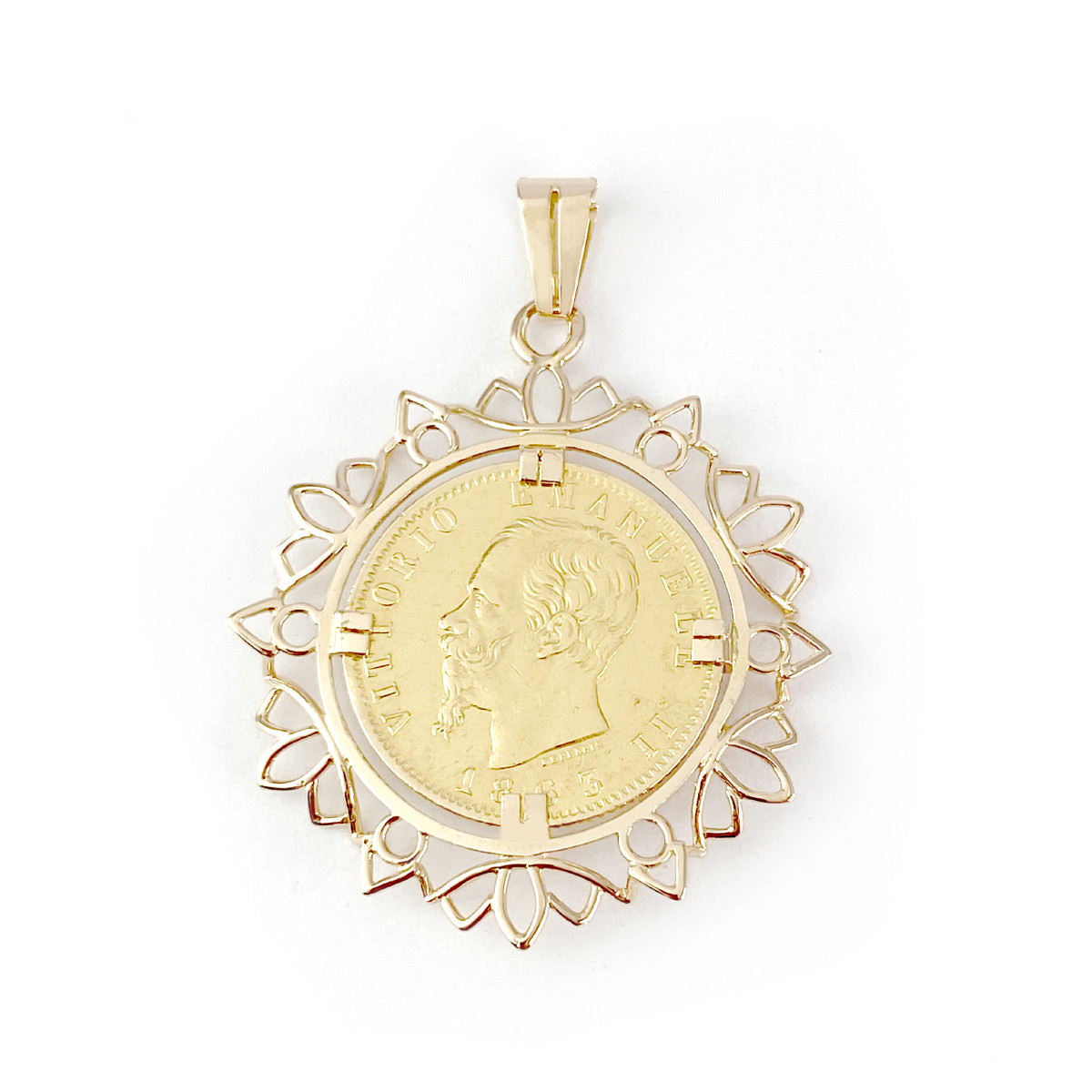 Pendentif porte pièce d'occasion or 750 jaune