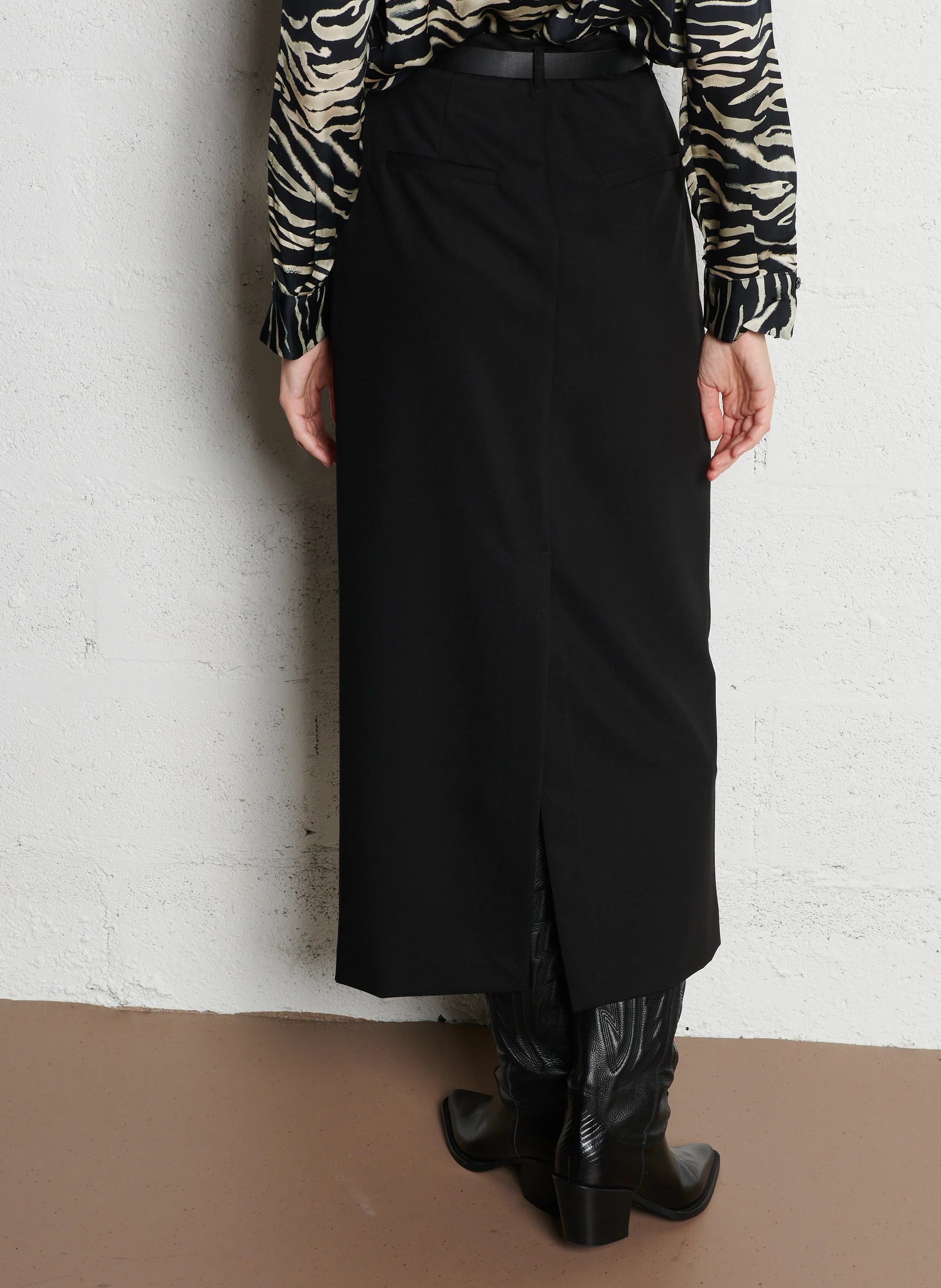 Jupe longue droite| Noir