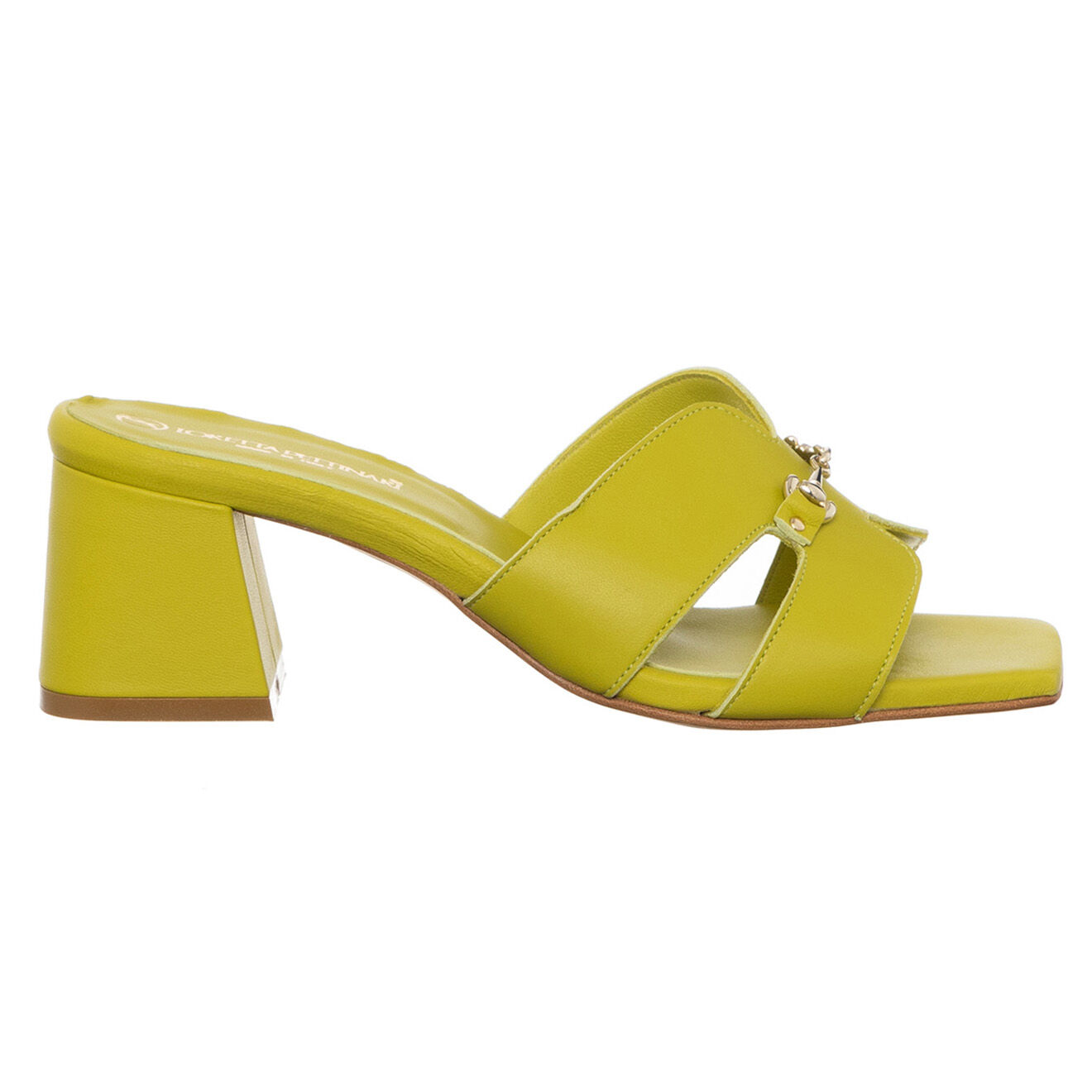 Loretta Pettinari Mules en Cuir Arancia vert acide - Talon 5.5 cm