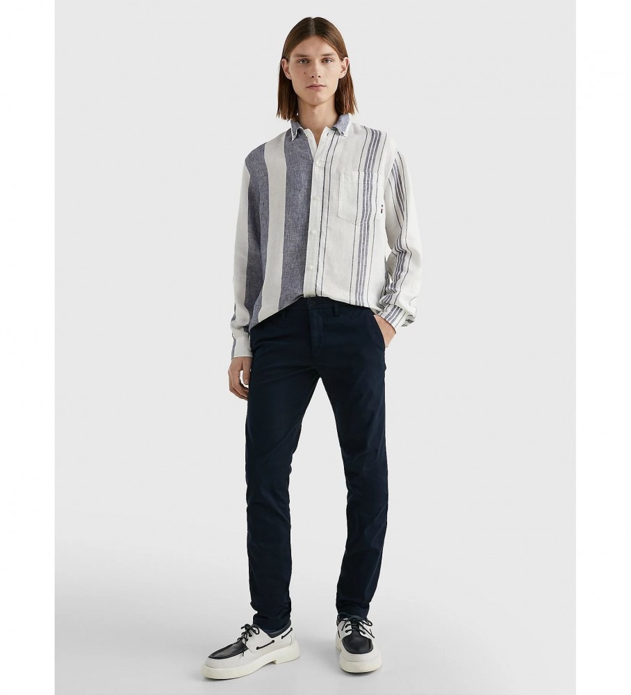 Calça chino Tommy Hilfiger Bleecker em algodão stretch azul-marinho