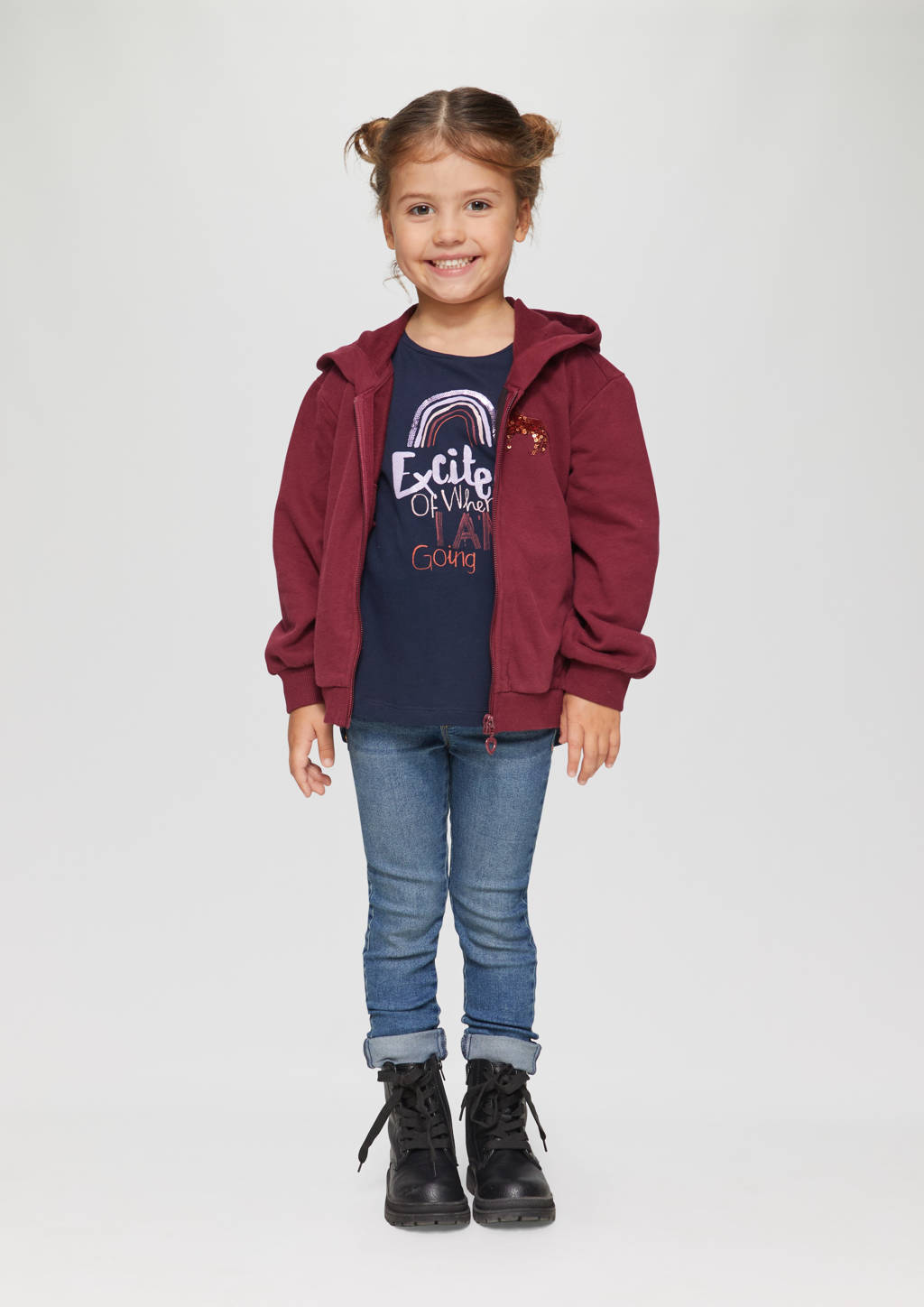 s.Oliver longsleeve met printopdruk donkerblauw