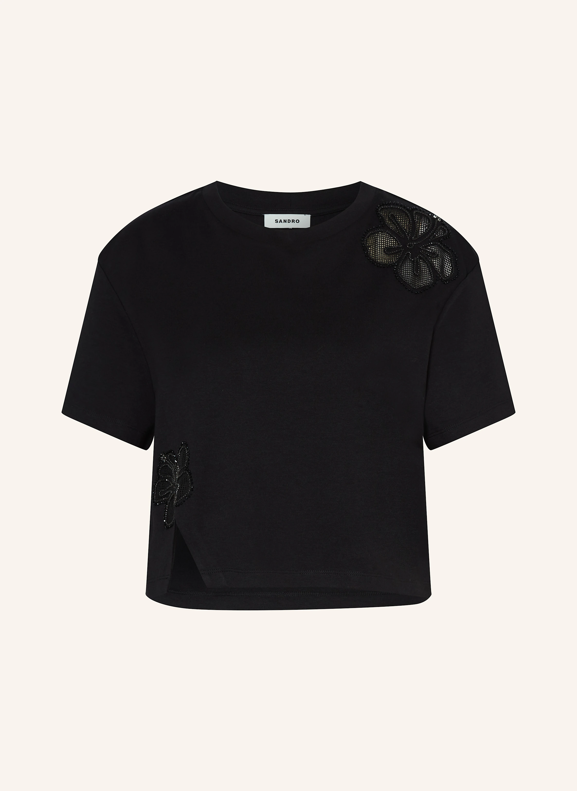 SANDRO T-Shirt mit Schmucksteinen