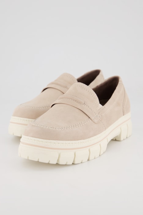 Leder-Loafer, Jana Shoes, Chunky-Sohle, Komfortweite