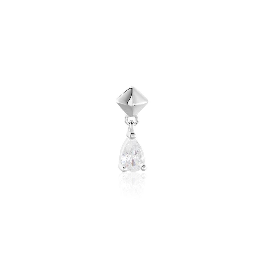 Boucle D'oreille Puce Deorsa Argent Blanc Oxyde De Zirconium