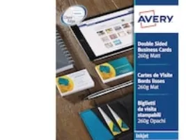 Visitkort Avery Quick&Clean™ til inkjetprinter 85x54 mm hvid 260g - (8 stk. x 25 ark)