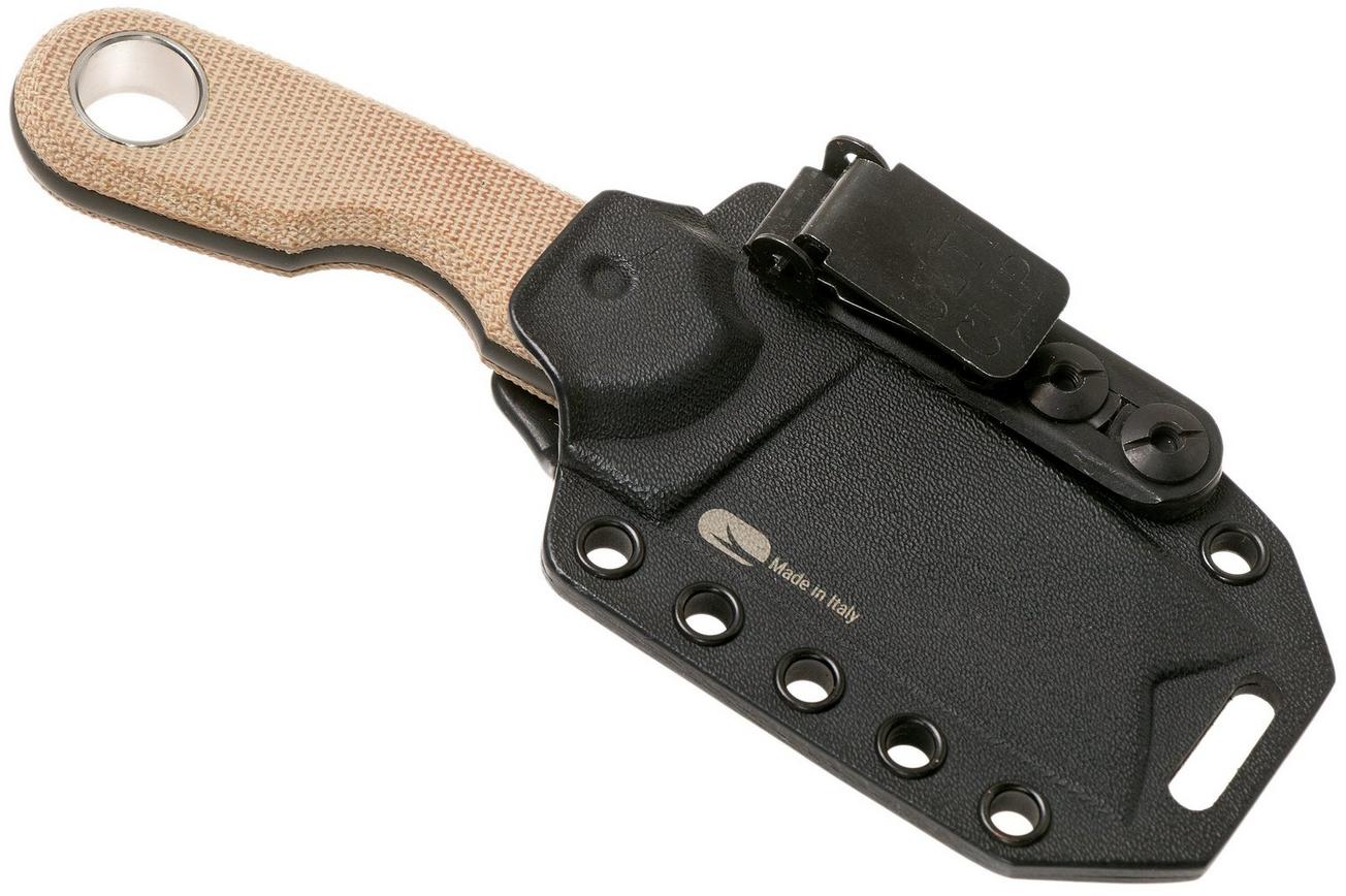 Viper Berus 2 VT4014DCN M390 PVD Black, Natural Canvas Micarta vaststaand mes, Rumici design