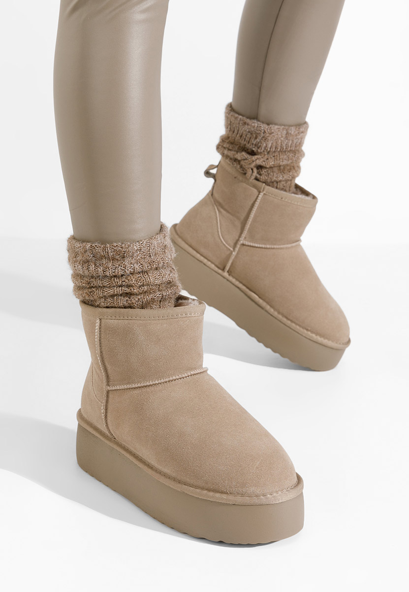 Bottes à plateforme beige Nalya V3