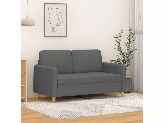 Canapé à 2 places Gris foncé 120 cm Tissu