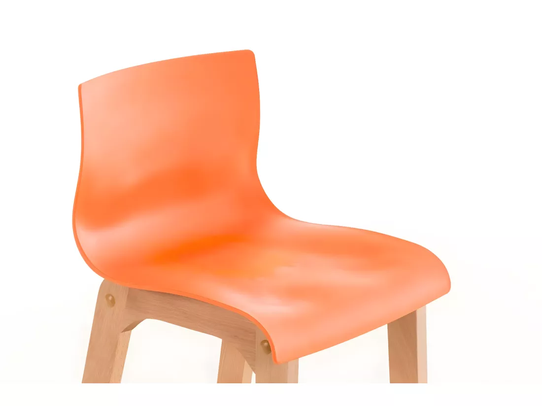 Tabouret de bar - Bois & Bois - Orange - Hover