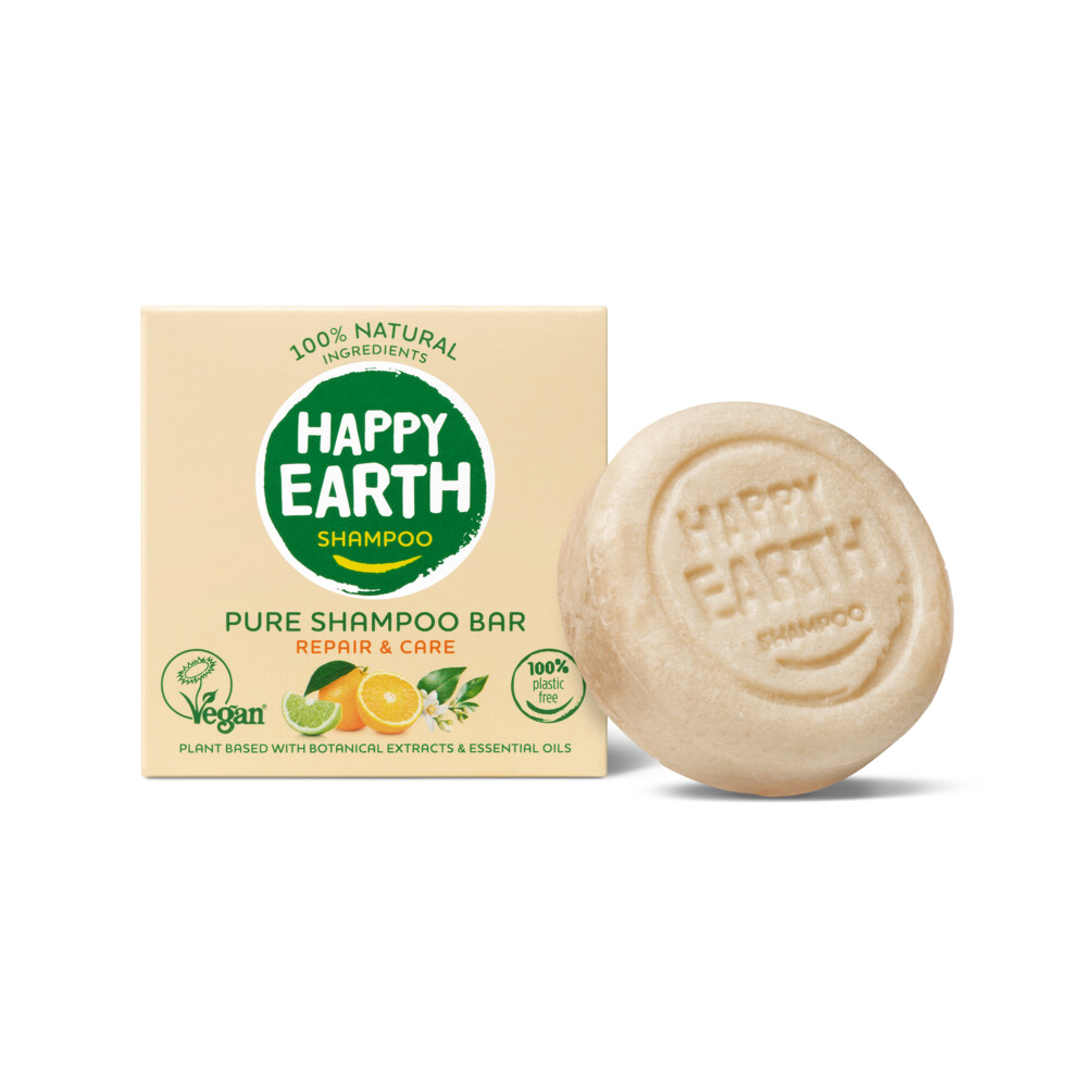 6x Happy Earth 100% Natuurlijke Shampoo Bar Repair & Care70 gr