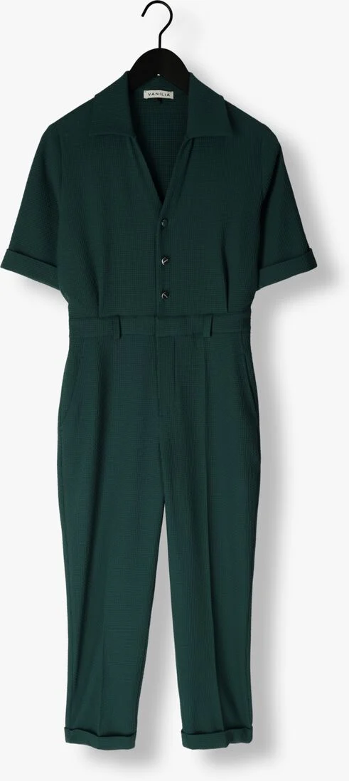 VANILIA groene vanilia jumpsuit wafel playsuit