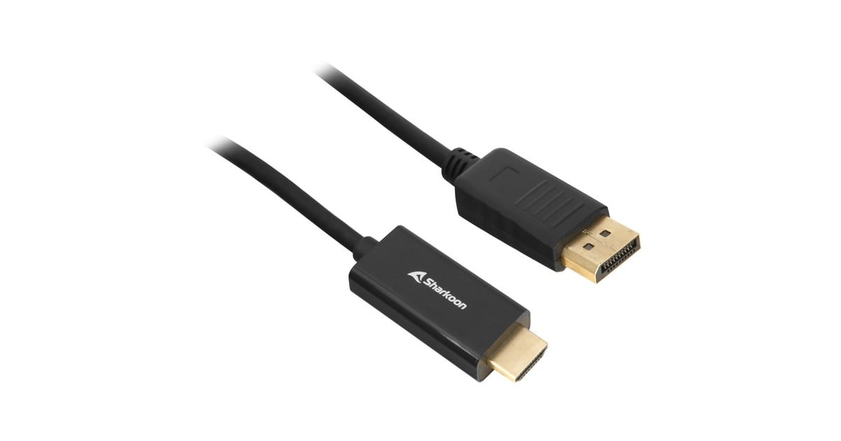 SharkoonDisplayPort 1.2 > HDMI adapter  (Zwart, 1 meter, 4K)