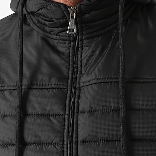 Veste Zippée Capuche Bimatière Tech 1544 Noir