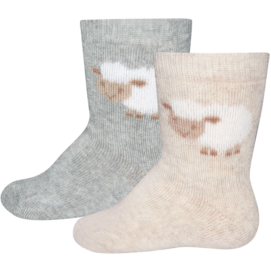 Ewers Thermosöckchen 2er Pack Schaf graubeige