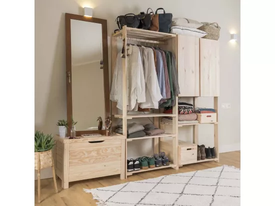 Penderie en pin massif Nova 76.5 x 38.5 x 174.5 cm
