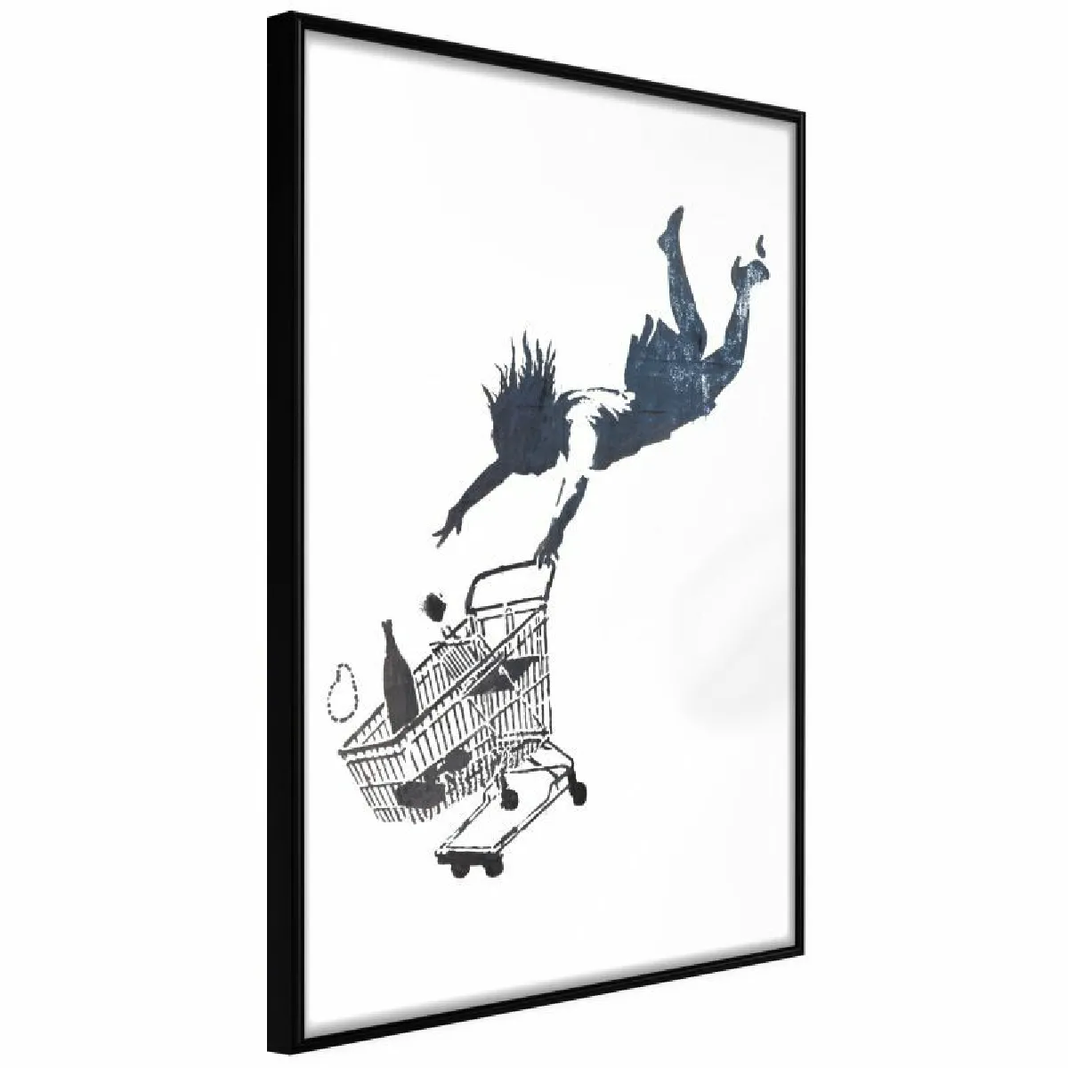 Paris Prix Affiche Encadrée Banksy Shop Until You Drop - Noir
