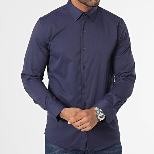 Chemise Manches Longues Bleu Marine