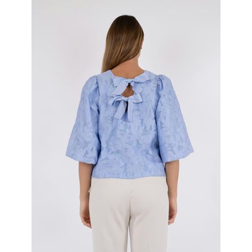 Neo Noir Lorraine Brocade Bluse, Sky Blue, 36
