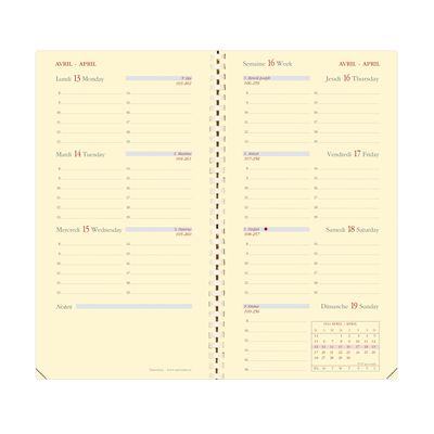 Agenda de poche Impala Planorizon - 1 semaine sur 2 pages - 8,8 x 17 cm - rouge - Quo Vadis
