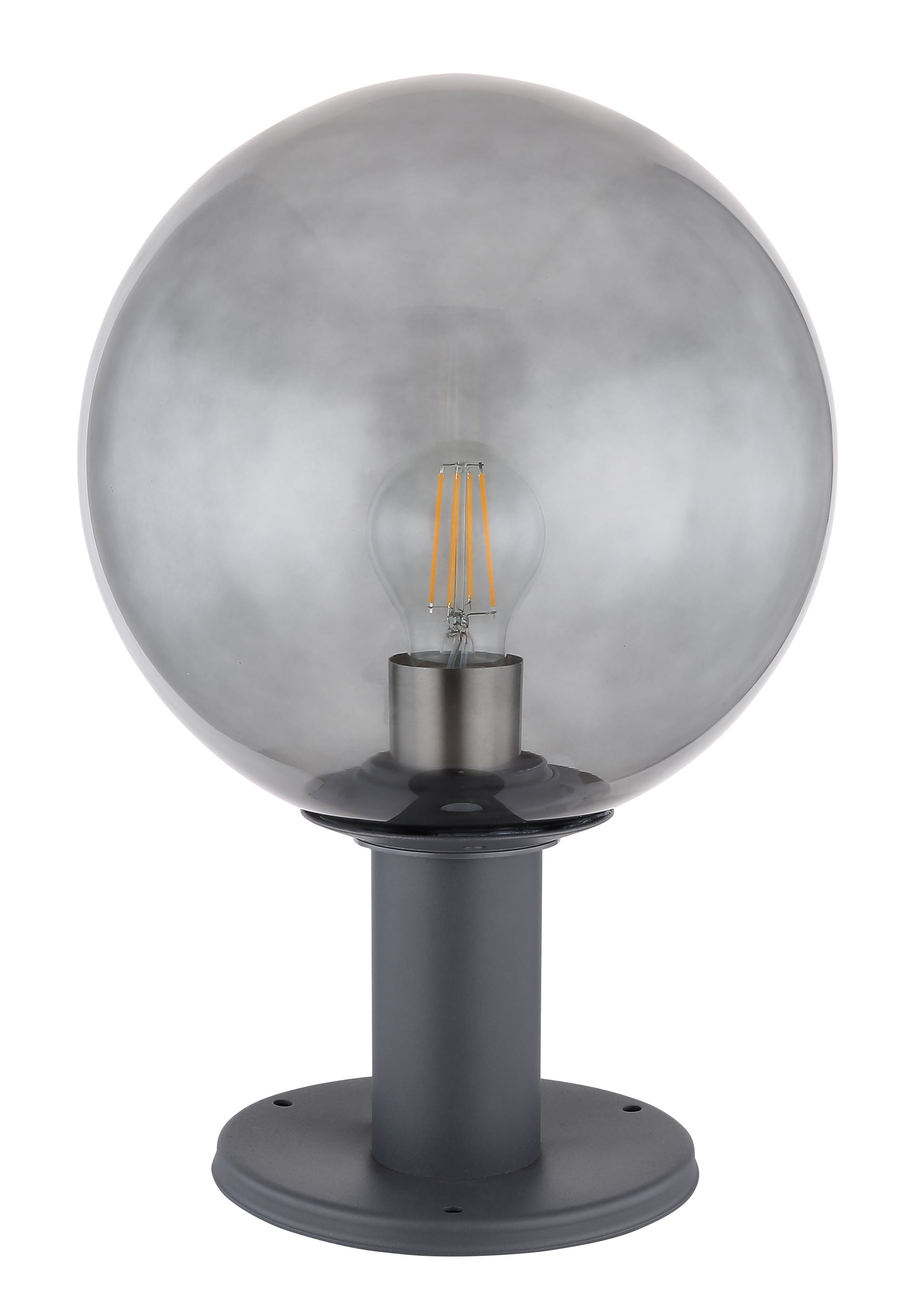 GLOBO LED Retrofit Sockelleuchte Hedwig Anthrazit 25x25cm H38cm