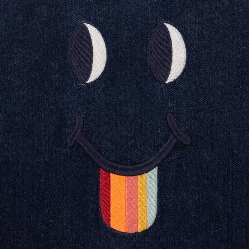 Veste en jean bébé brodée sourire bleu Catimini Bleu