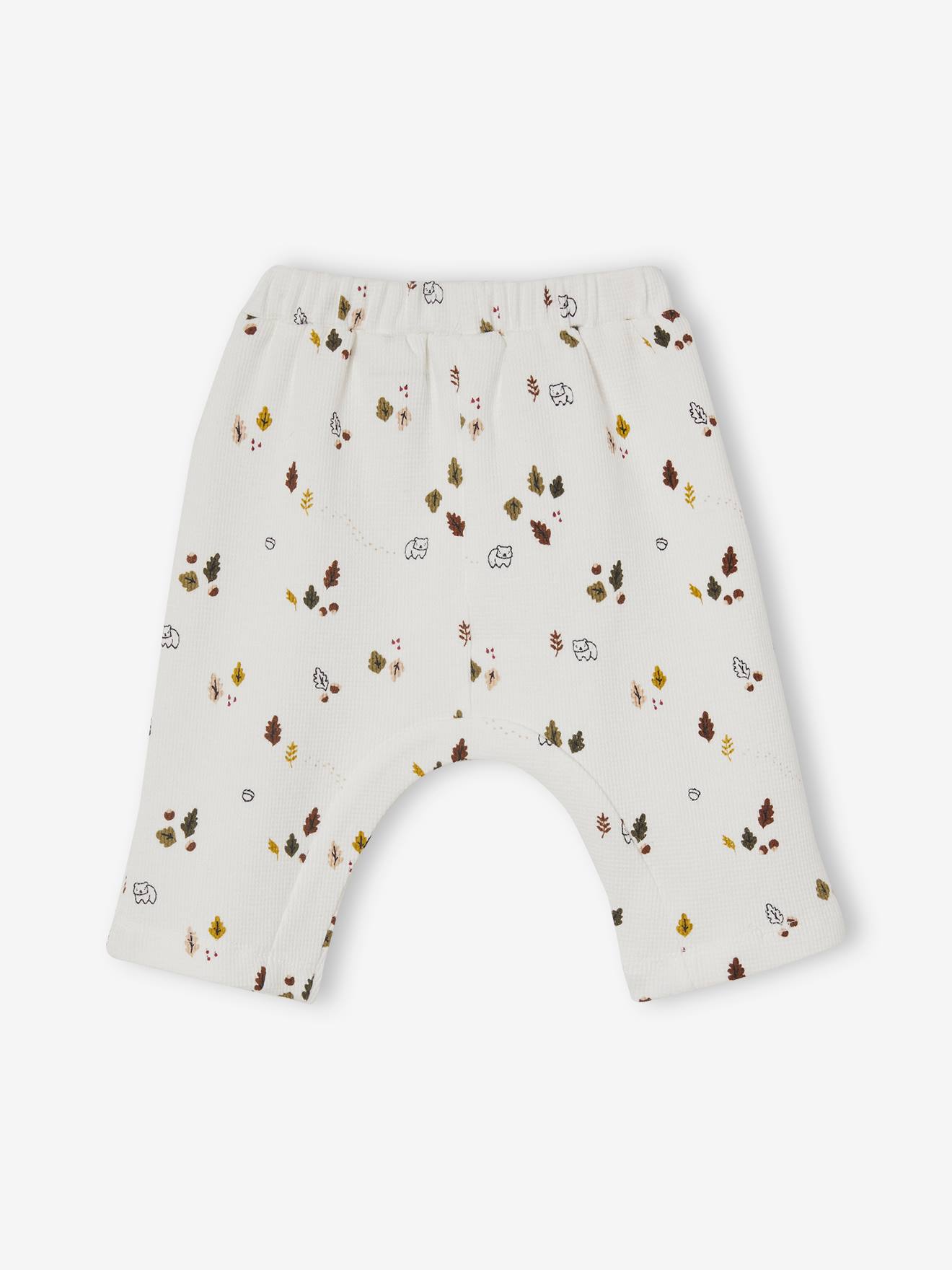 Conjunto de 2 calças de bebê em malha favo de mel, branco claro, bicolor/multicoloridas