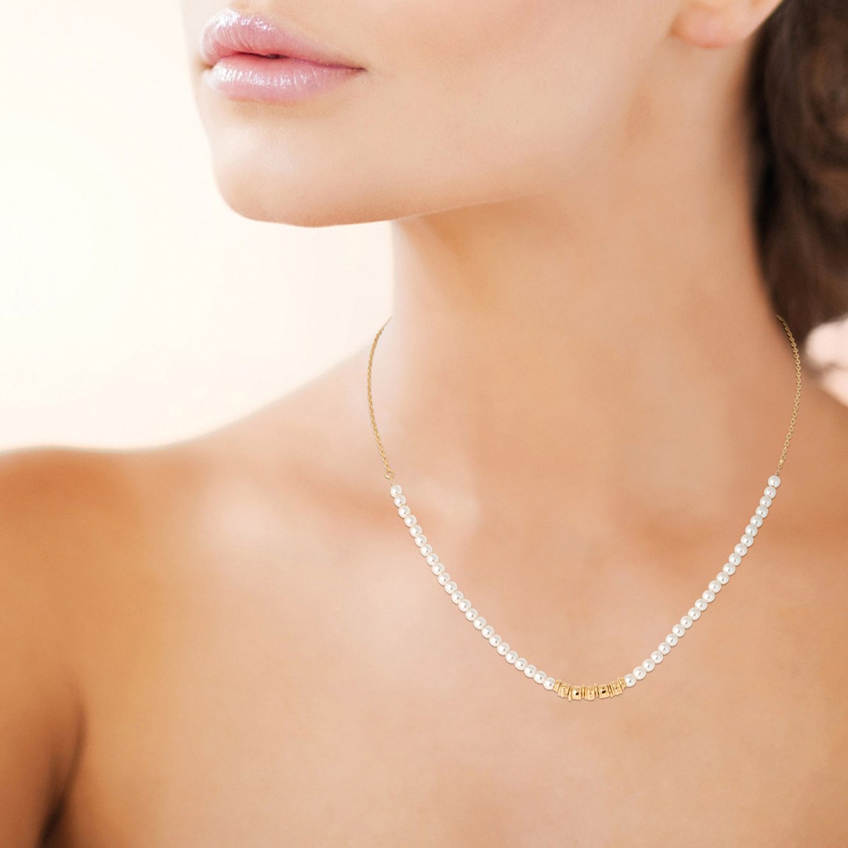 Collier Brillaxis plaqué or perles