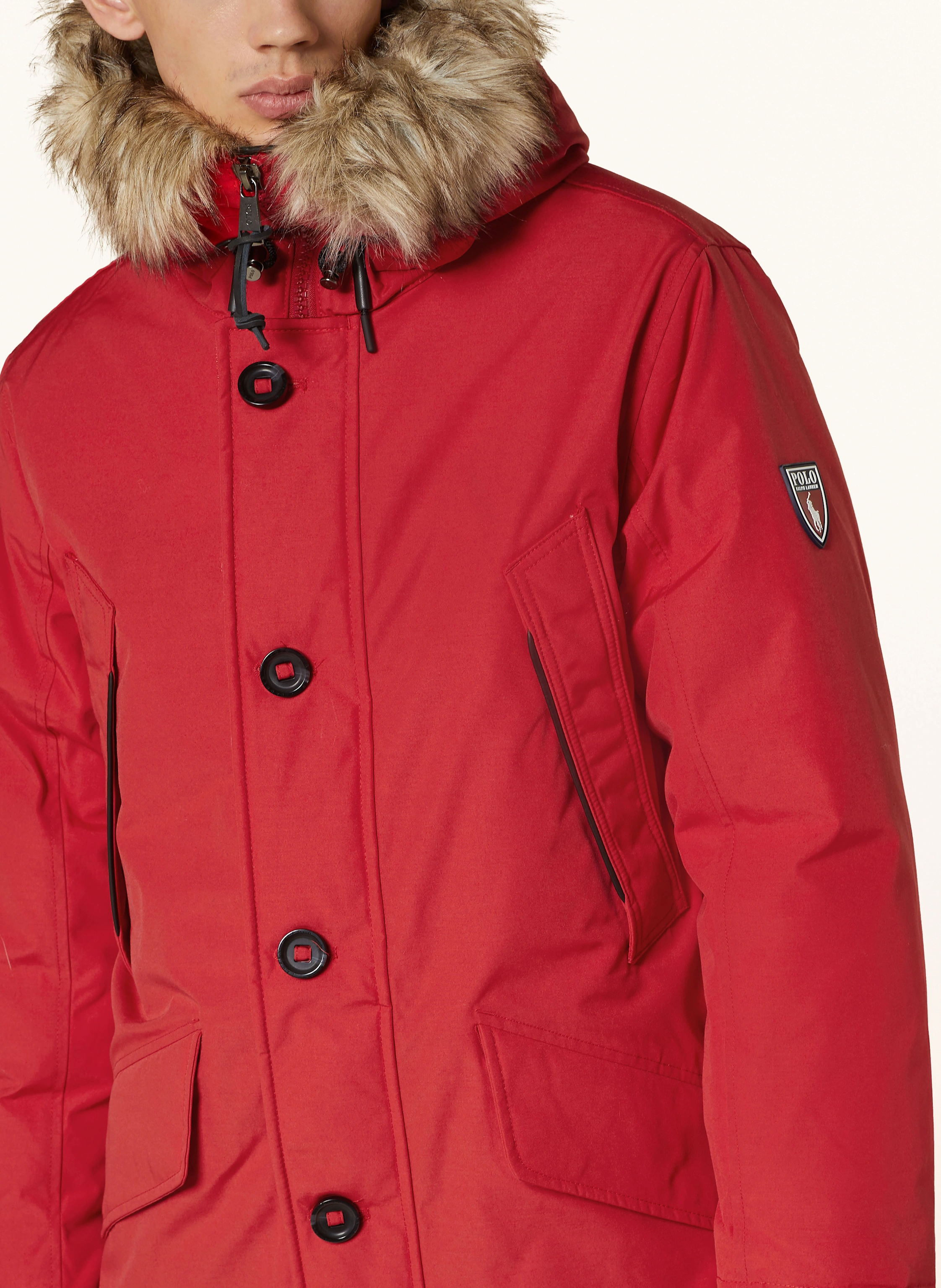 POLO RALPH LAUREN Daunenparka mit abnehmbarem Kunstpelz