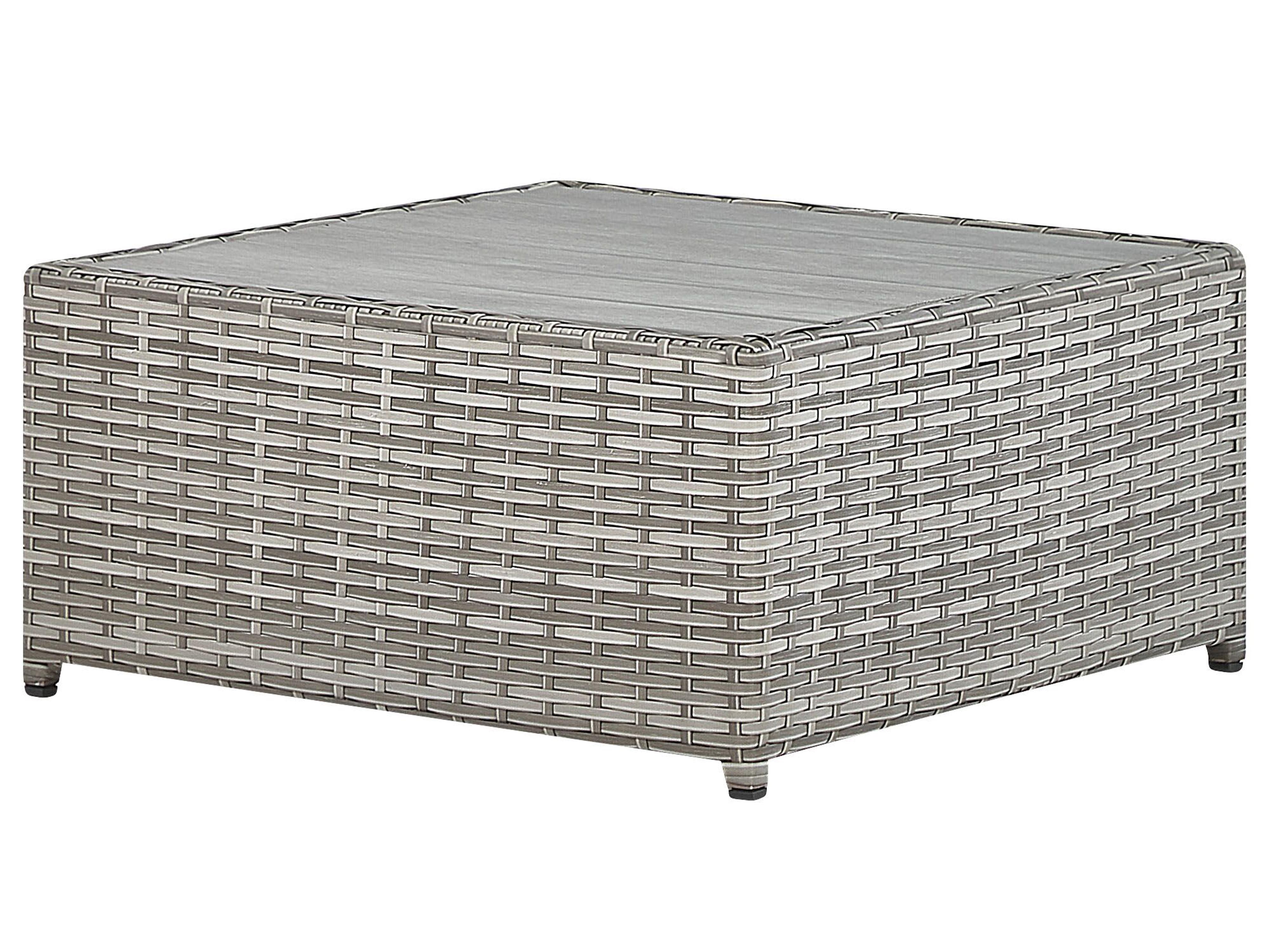 Tuin hoekloungeset met tafel 5-zits SABBIA rechtszijdig modulair PE rotan Lichtgrijs