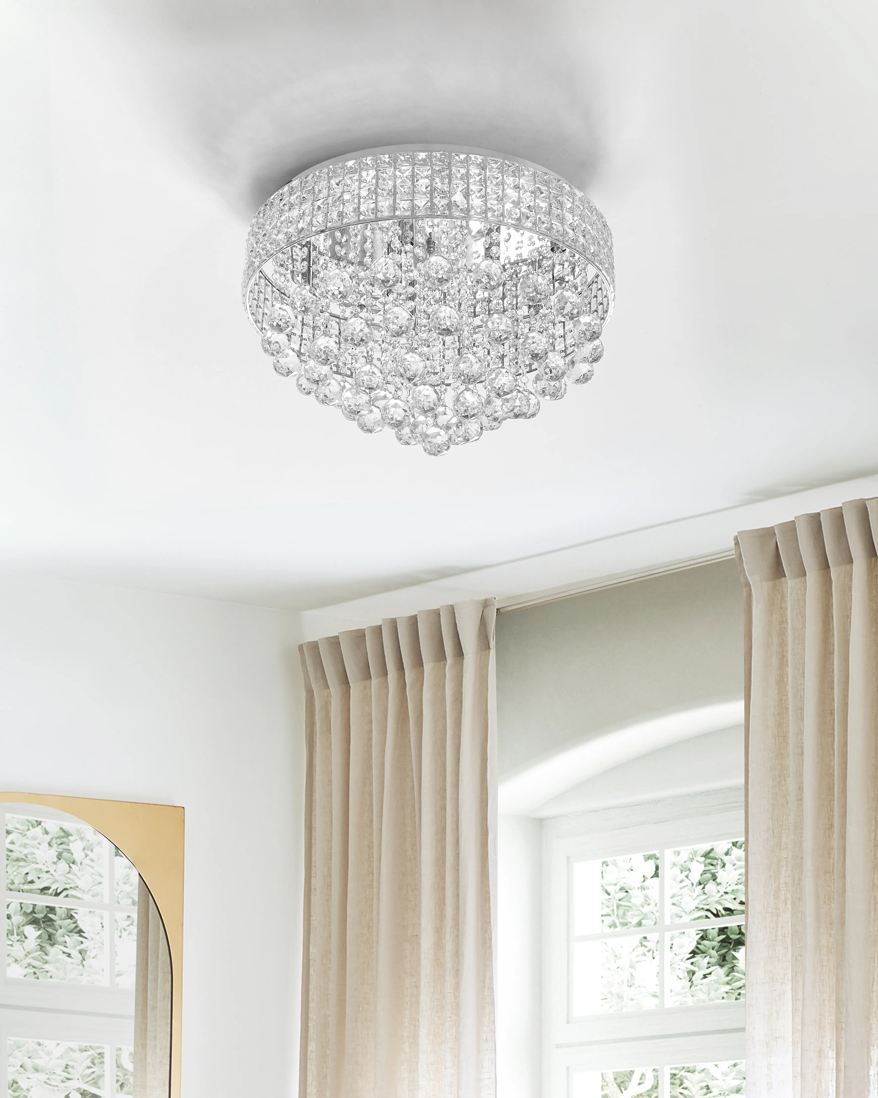 Kroonluchter CEDEIRA Kristal Zilver