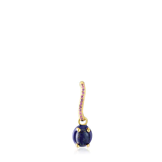 Brinco com banho de ouro 18k sobre prata, lápis-lazúli e esmalte TOUS Vibrant Colors.