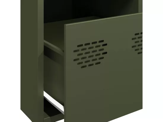 Buffet vert olive 39x35x103,5 cm acier