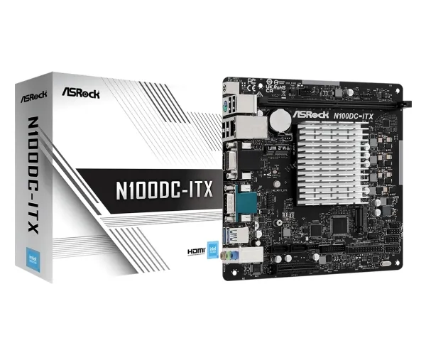 ASRock N100DC-ITX - Bundkort - mini ITX - Intel N-series N100 - Gigabit LAN - onboard grafik - HD Audio (8-kanaler)