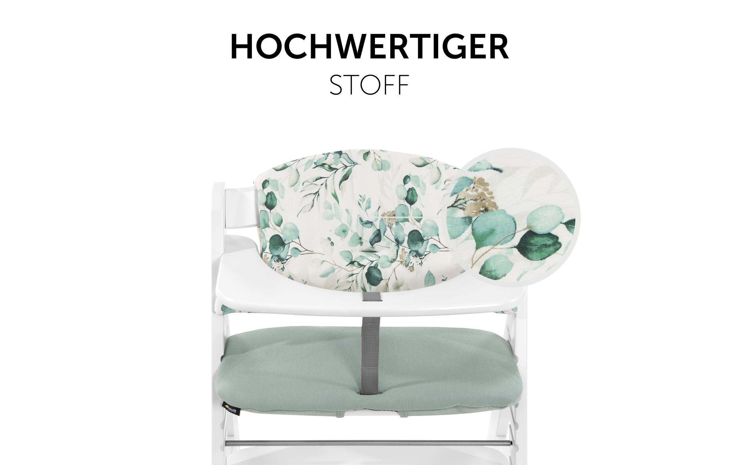 Sitzkissen Select Jersey Leaves Mint zu Alpha+Hochwertige Hochstuhlauflage