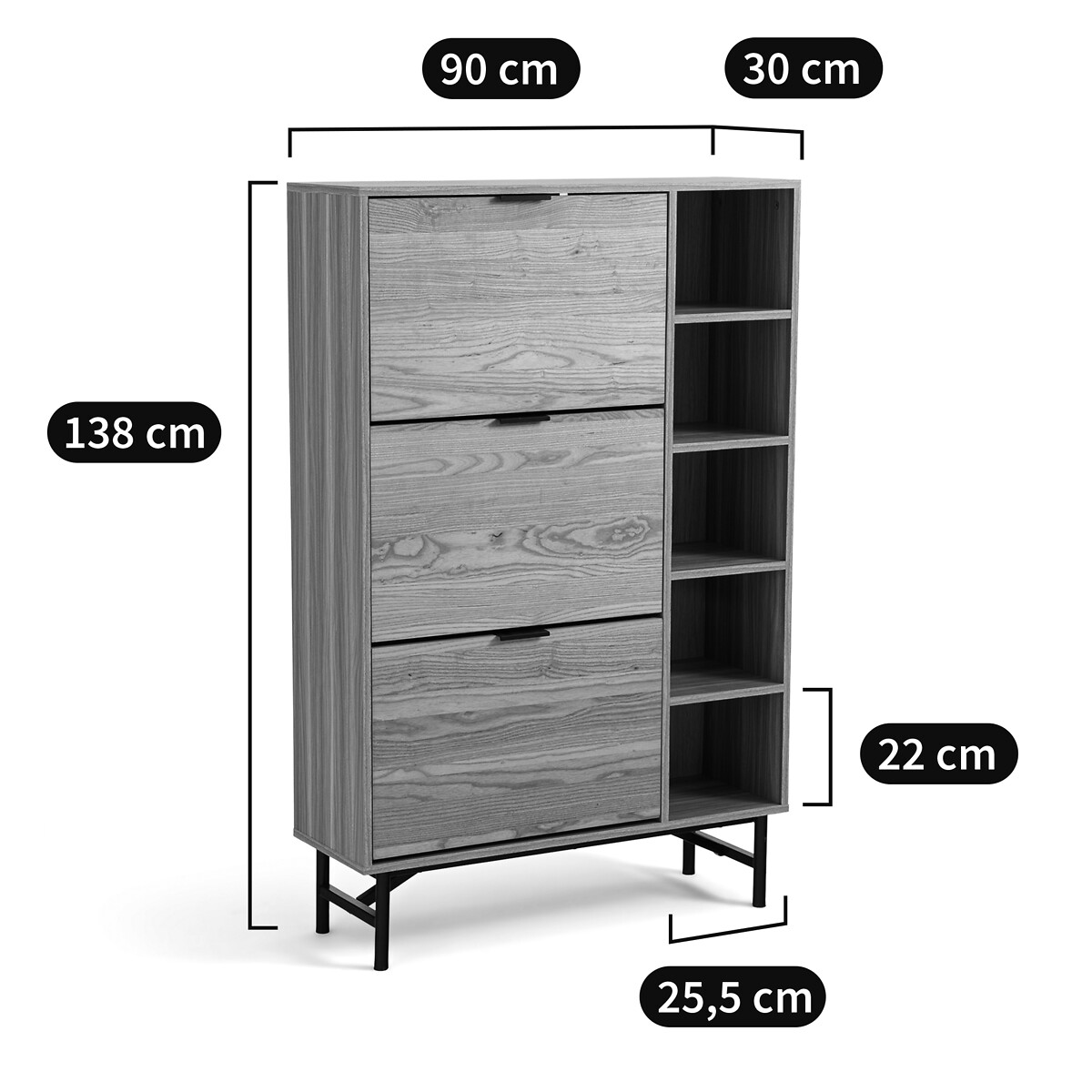LA REDOUTE INTERIEURS<br>Sapateira 3 portas, Jarta.